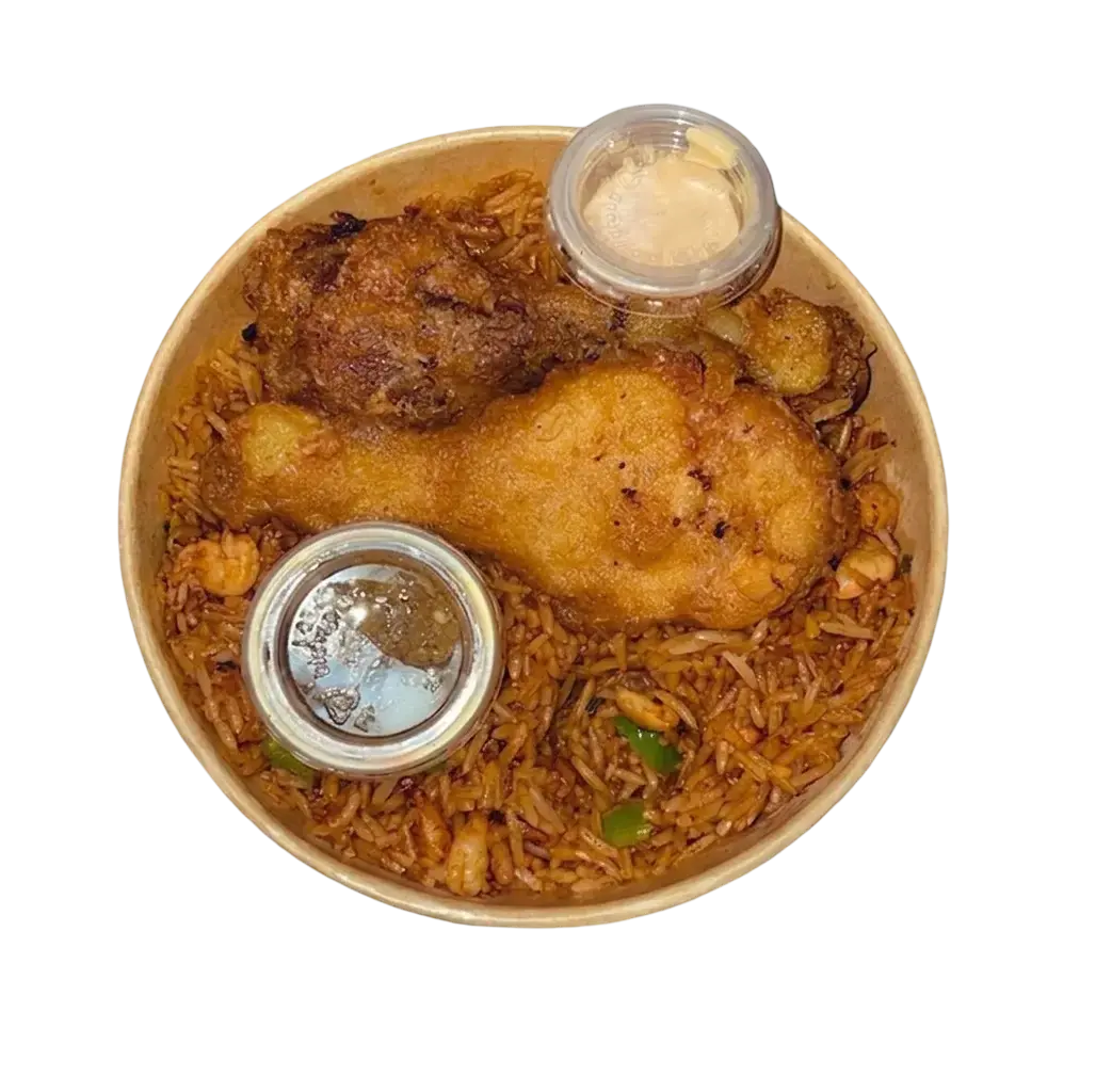 Jollof rice with shrimp